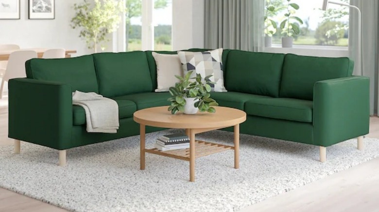 Green sectional couch