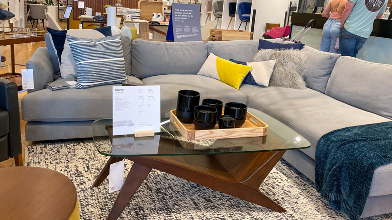 West Elm sectional in showroom