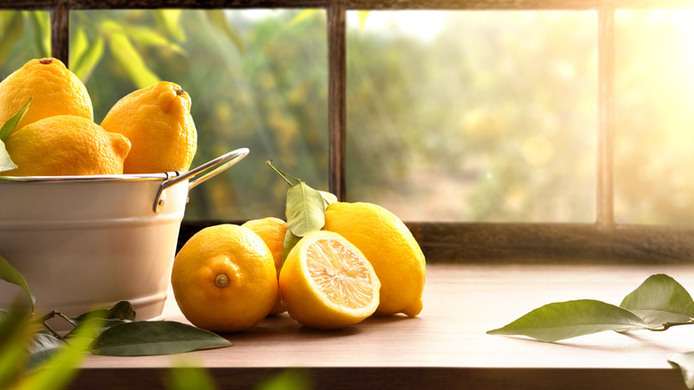 lemons on kitchen counter 