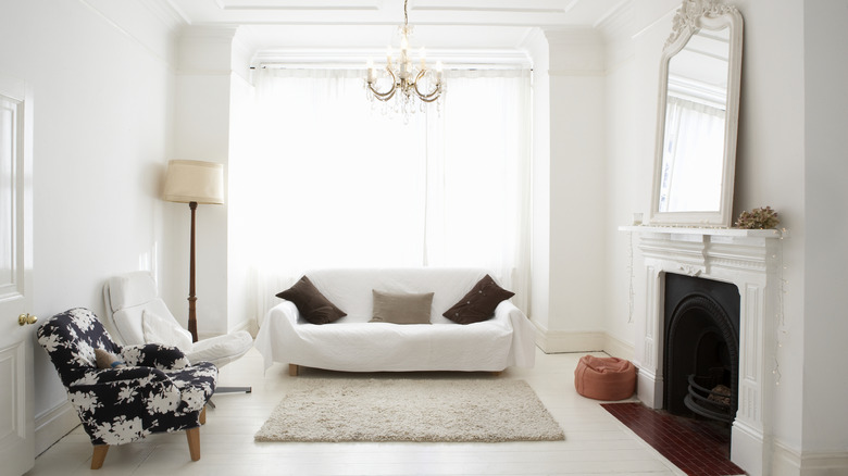 living room with various lighting choices