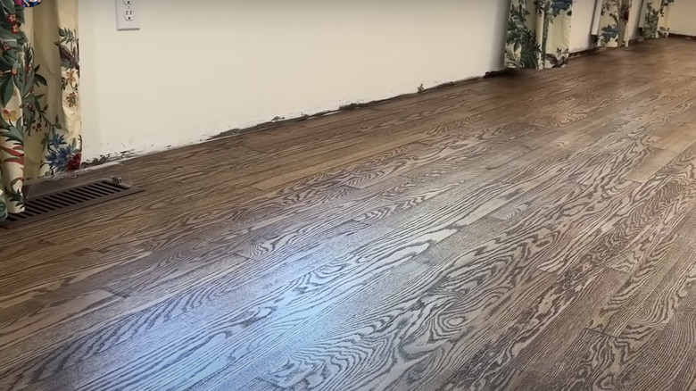 freshly refinished red oak floors