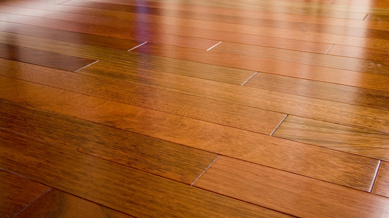 glossy Brazilian Cherry hardwood closeup