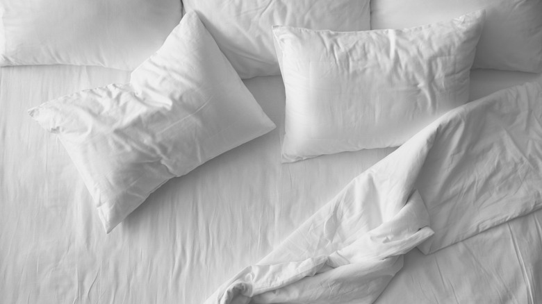 Pillows on a bed