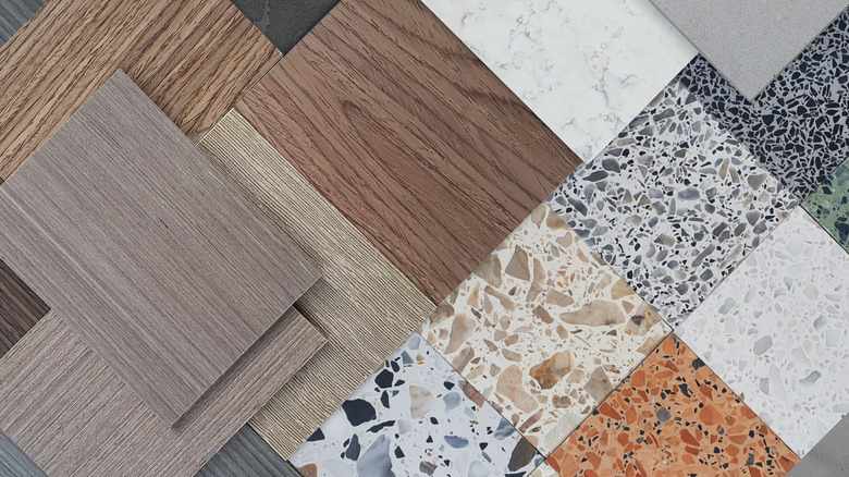 Wood ceramic tile samples