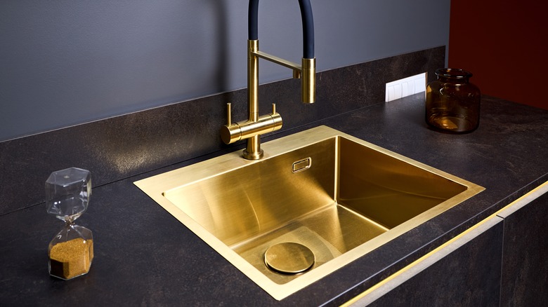 A brass sink