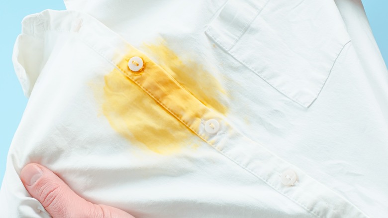 yellow stain on shirt