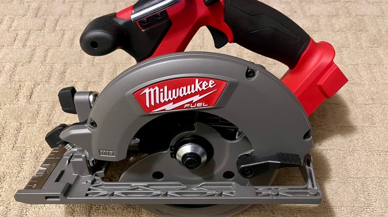 Milwaukee circular saw closeup