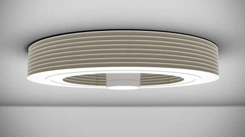 Close up of an Exhale Fans bladeless ceiling fan