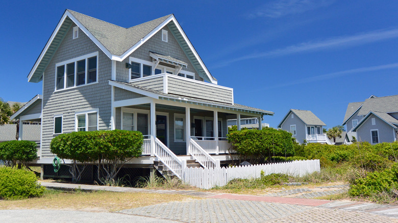 gray house in coastal area