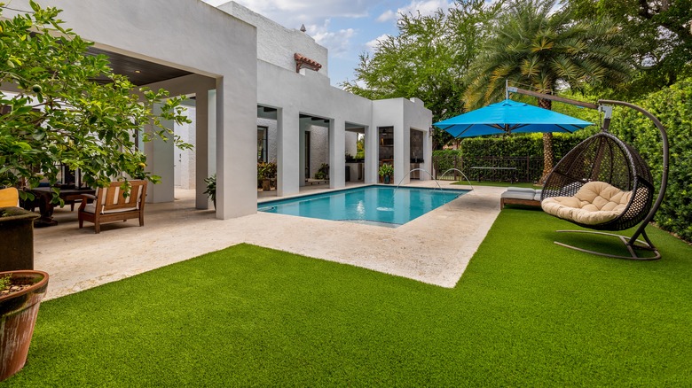 Turf grass at modern home