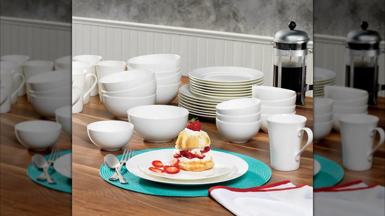 Mikasa Lausanne Bone China dinnerware set on a table