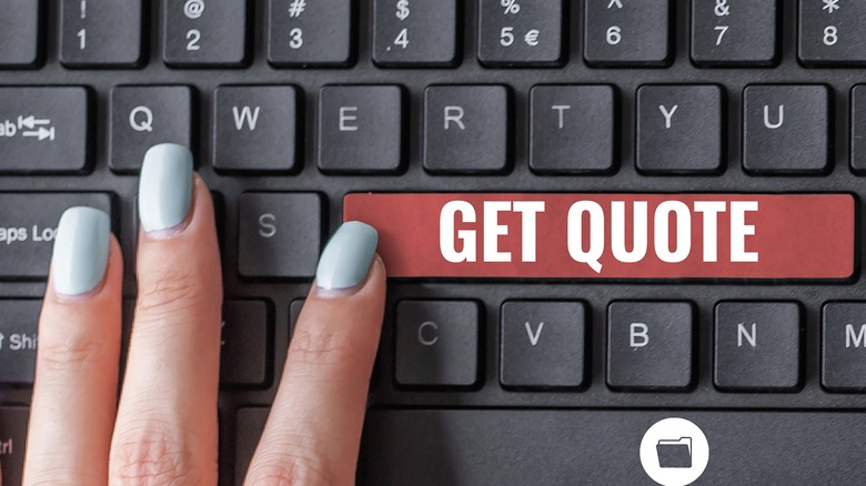 key board that says get quote