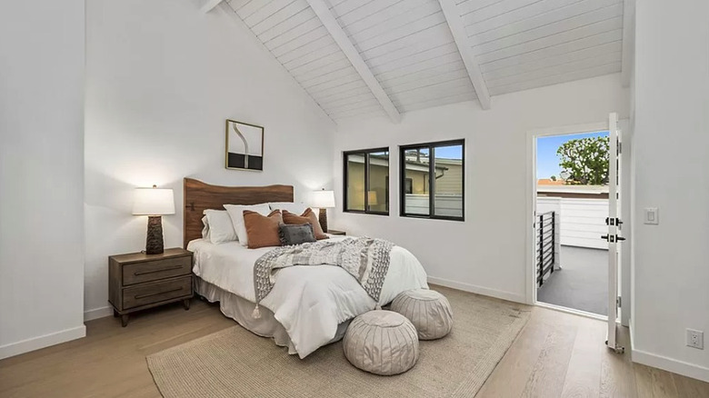 Peaceful bedroom with balcony