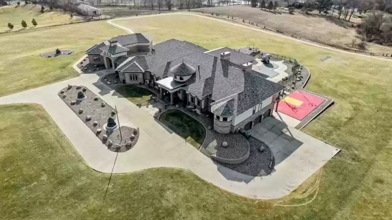 Large mansion aerial exterior view