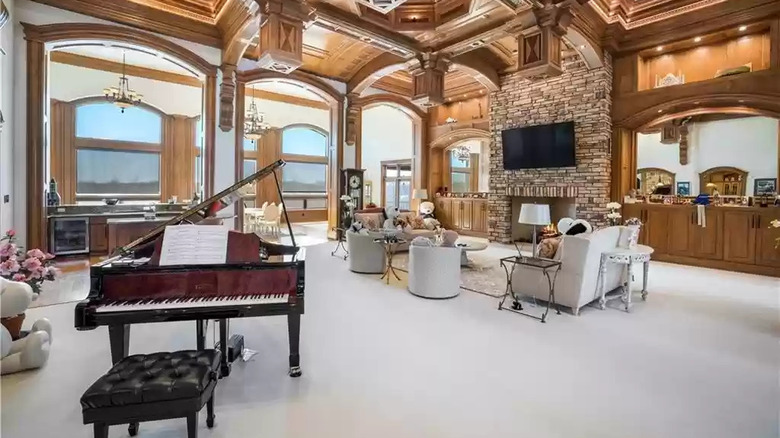 Large living room with piano