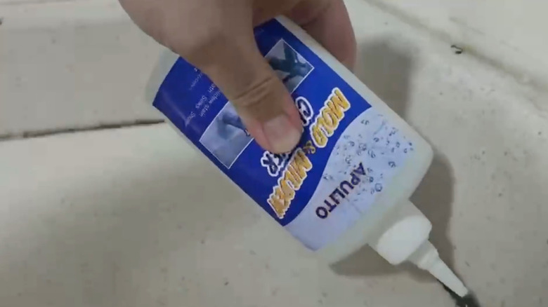 Bottle of mold removal gel