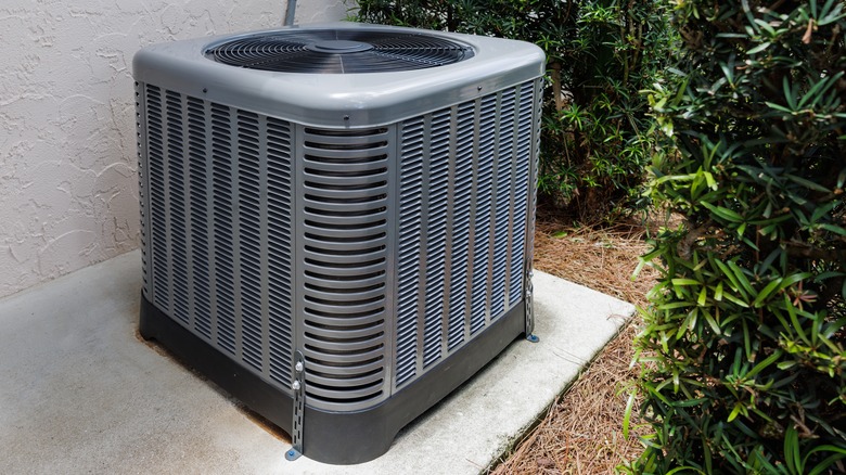 air conditioner in backyard