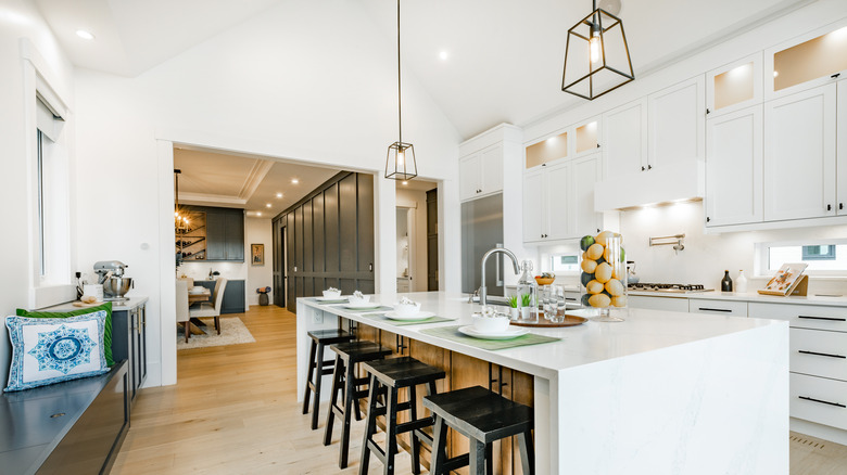 white and wooden kitchen 