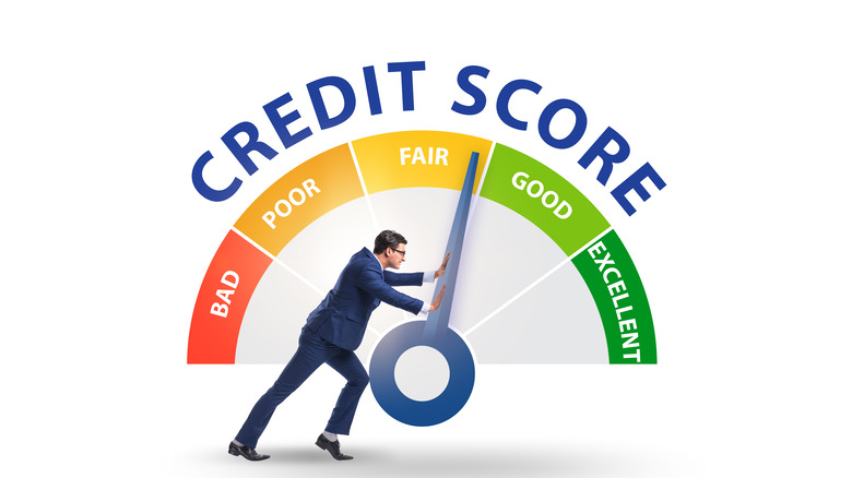 credit score dial being moved