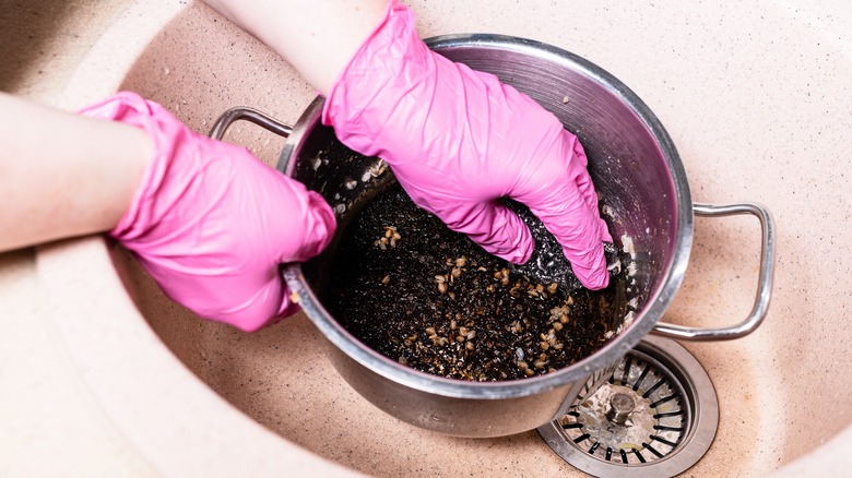 cleaning baked on food