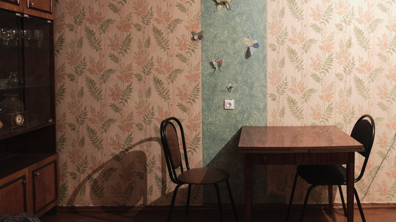 room with wallpaper