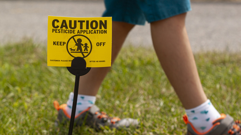 Pesticide warning sign