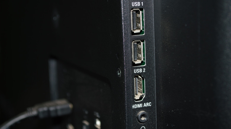 TV USB and HDMI ports