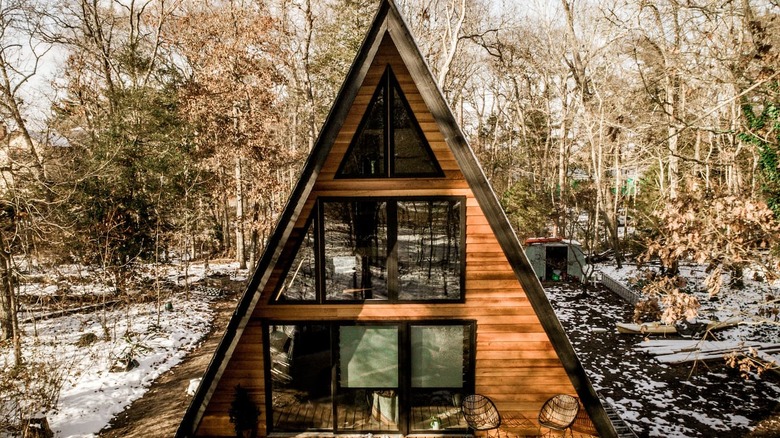 a frame geometric cabin