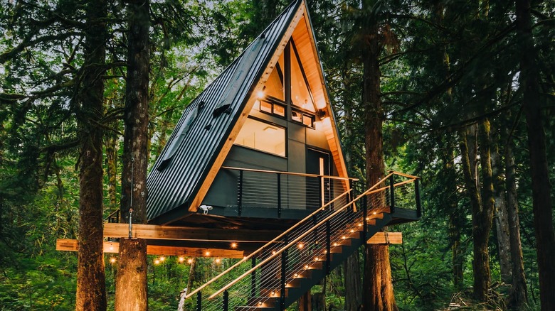 tree house a frame with stairs