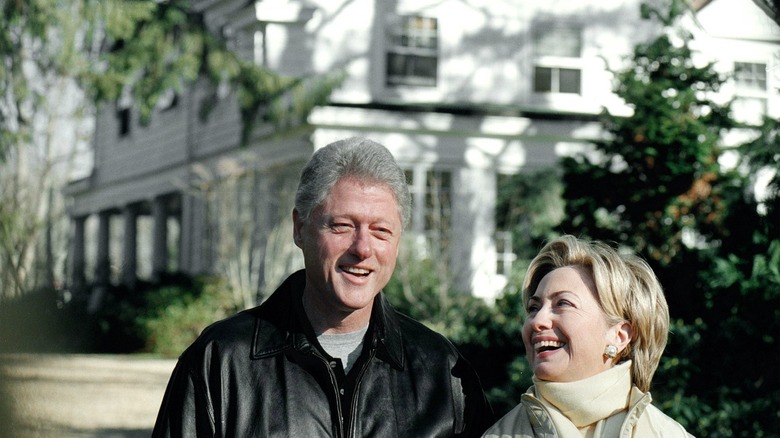 Bill and Hillary Clinton at home