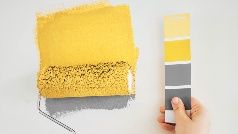 Yellow paint swatches