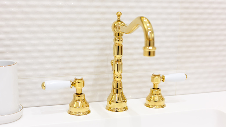 brass sink faucet with handles