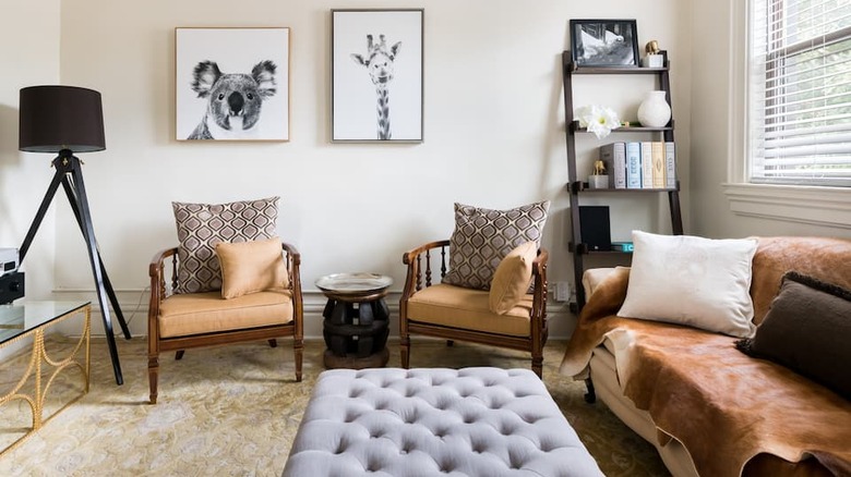 modern living room with chairs 