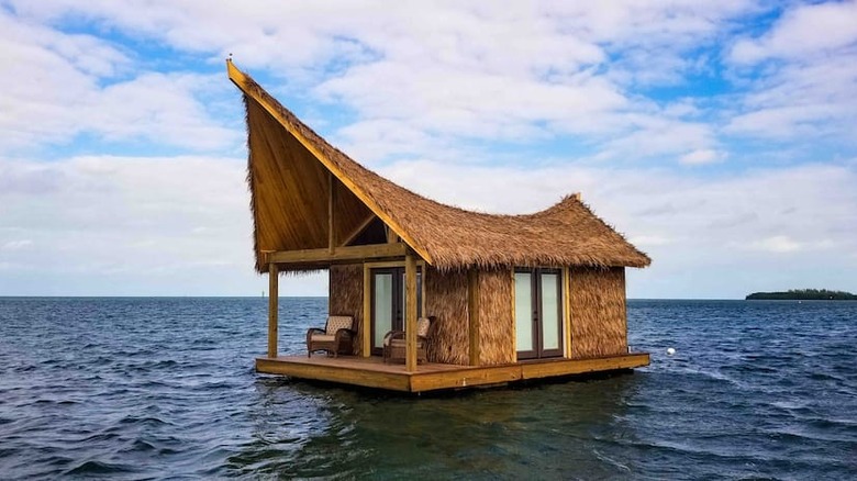 Tiki hut on the ocean