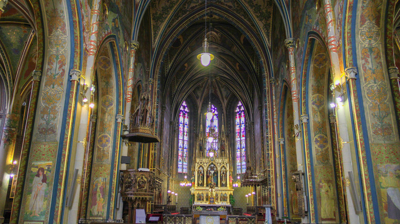 inside Vyšehrad church in Prague