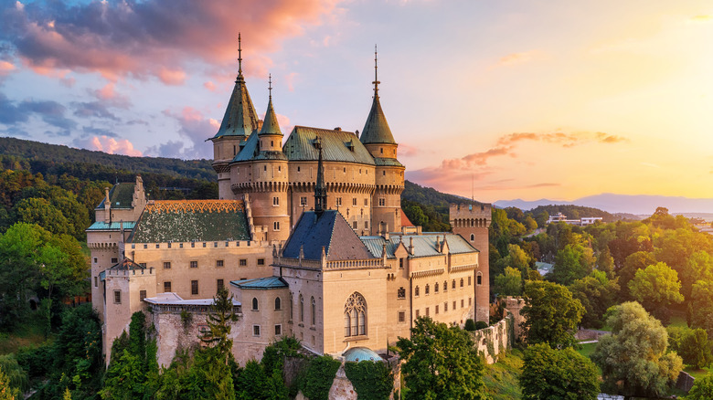 Bojnice Castle at sunset