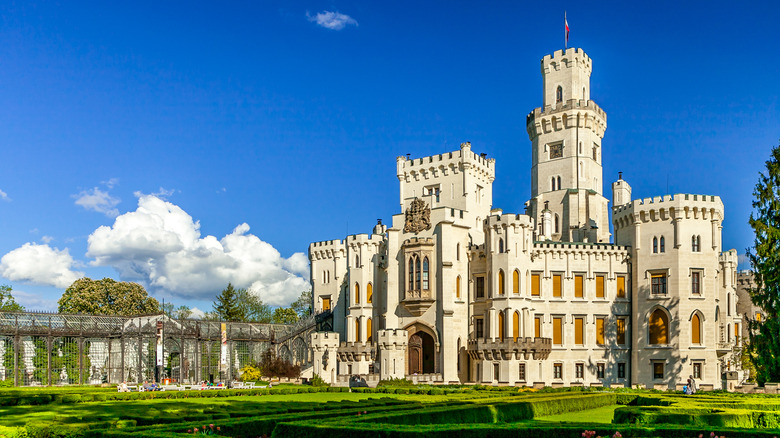 Hluboká Castle blue skies