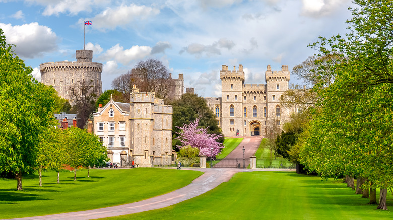 Windsor Castle bright green lawn