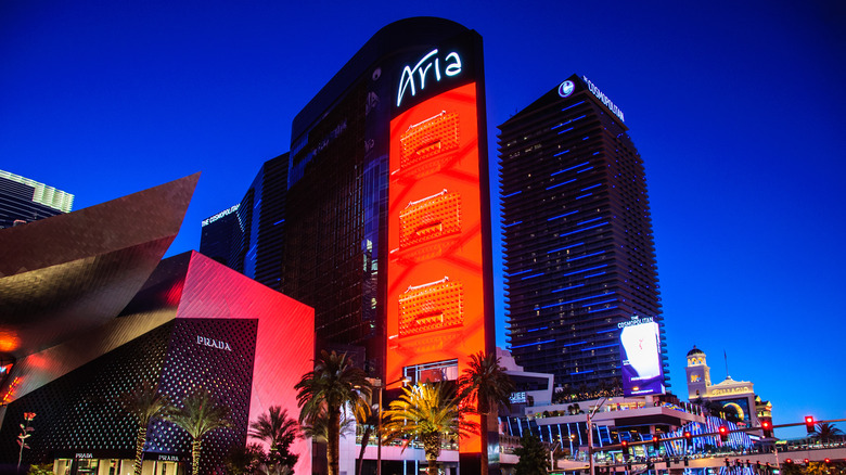 Aria Resort & Casino at night 