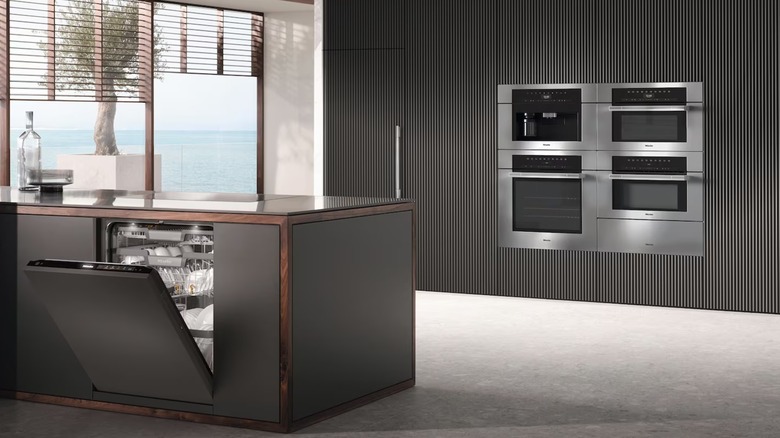 Miele dishwasher and ovens in a modern kitchen