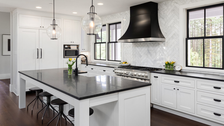 Modern kitchen with built-in appliances