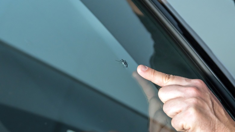 Chipped windshield 