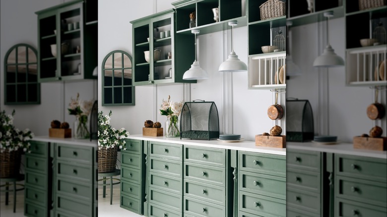 Green kitchen cabinetry