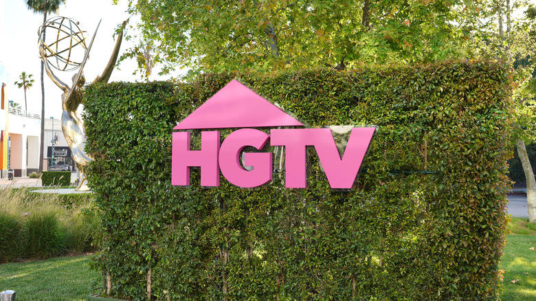 the HGTV logo on a shrub at the Emmys