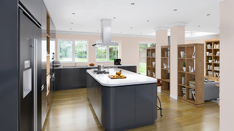 contemporary round edge kitchen island