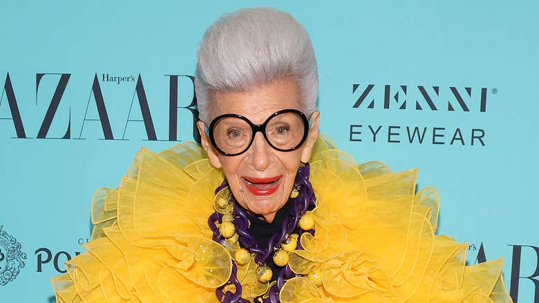 Iris Apfel smiles