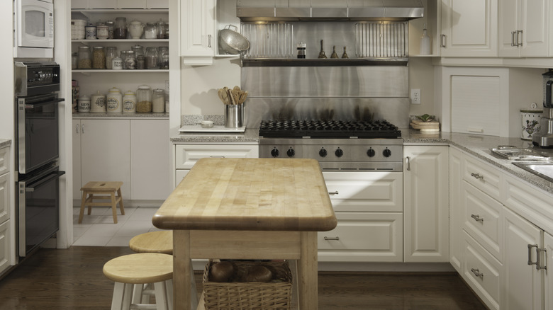 Cook's table in kitchen