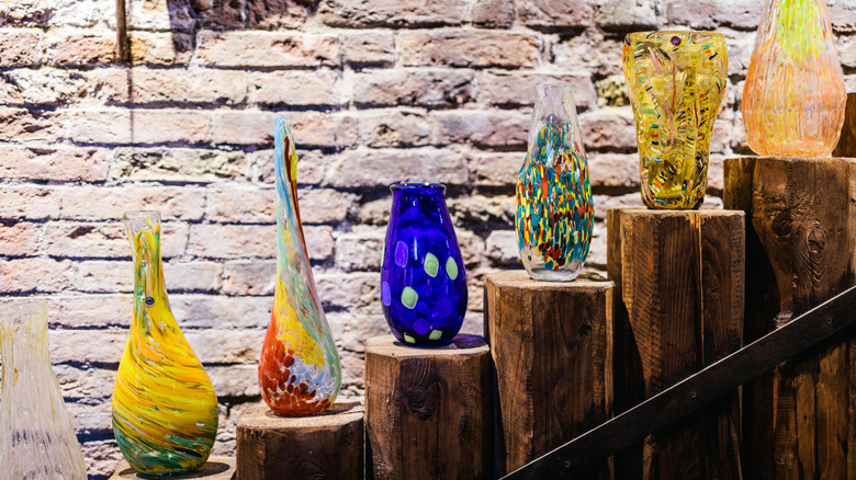 murano glass vases