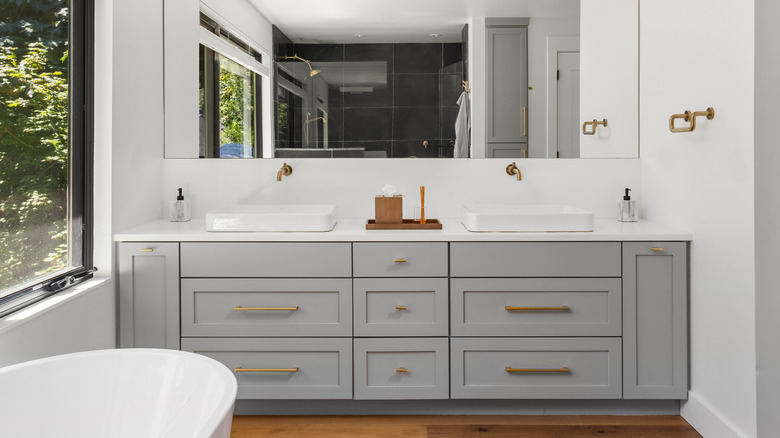 double sink in luxury bathroom