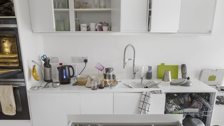 cluttered kitchen